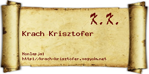 Krach Krisztofer névjegykártya